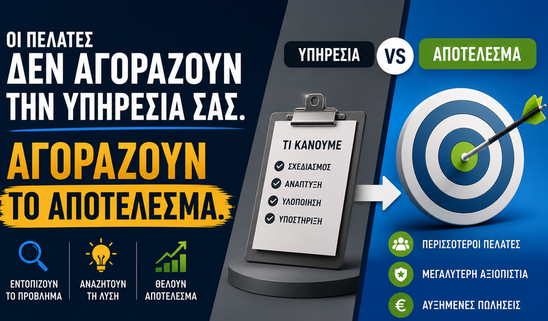Οι Πελάτες Δεν Αγοράζουν Την Υπηρεσία Σας. Αγοράζουν Το Αποτέλεσμα.
